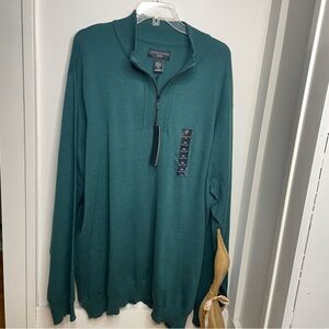 Shaquille O’Neal 3XL XLG Kit Men's Green Half-Zip Sweater in Junebug